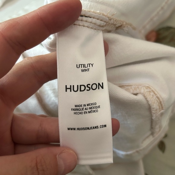 Hudson Women's Maternity Utility Wide-Leg Cargo Jeans in White Size 33 - Picture 8 of 10